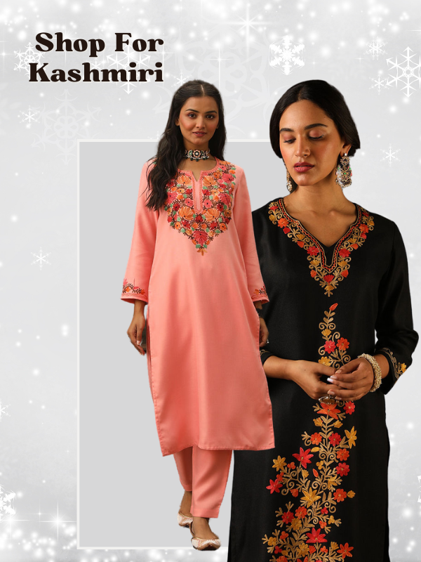 Kashmiri Kurtis Buy Aari Embroidered Kashmiri Kurta for Women