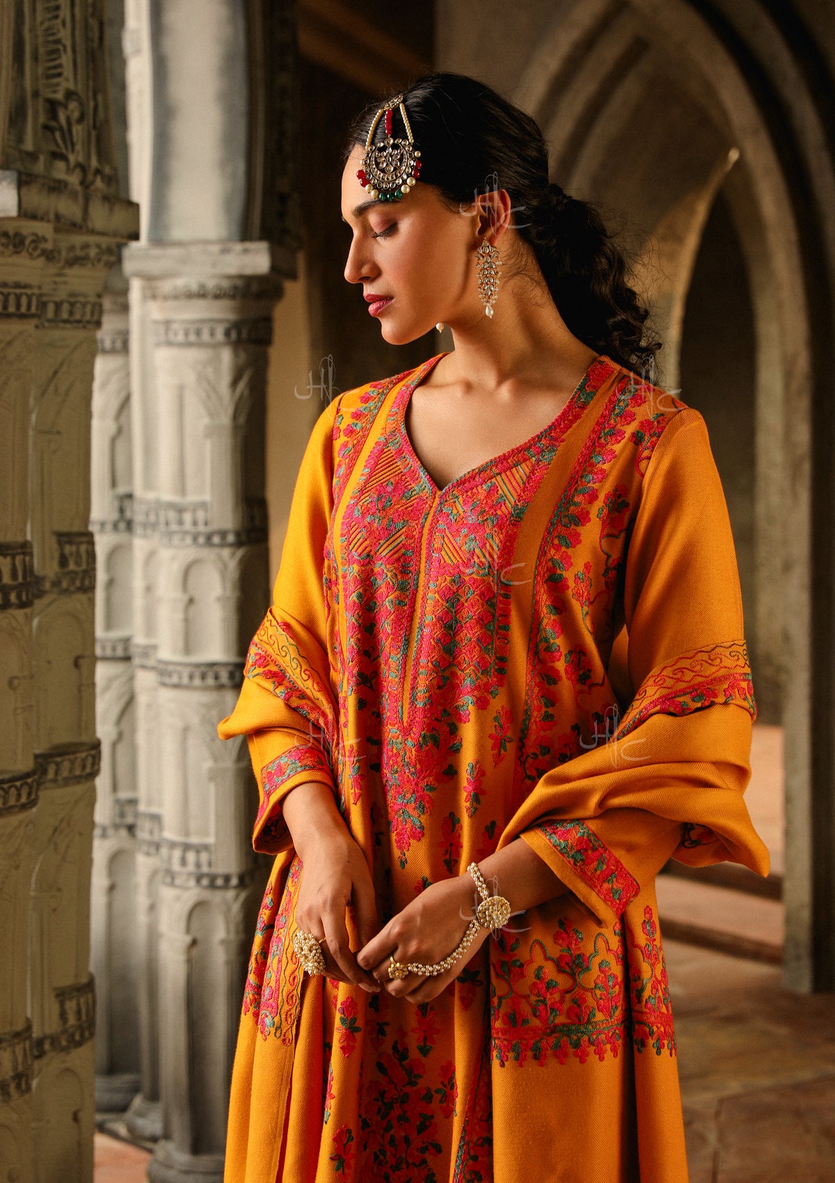 HOC Crafts Aari Woollen Straight Kurta Set with Dupatta, Mustard
HOC Crafts Aari Woollen Straight Kurta Set with Dupatta, Mustard