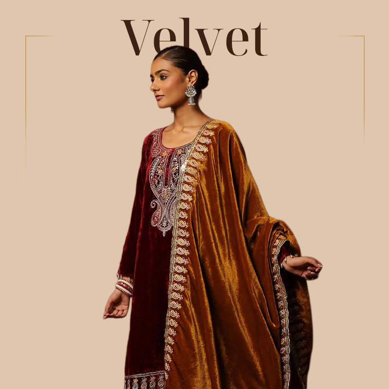 Velvet Chikankari Kurtas