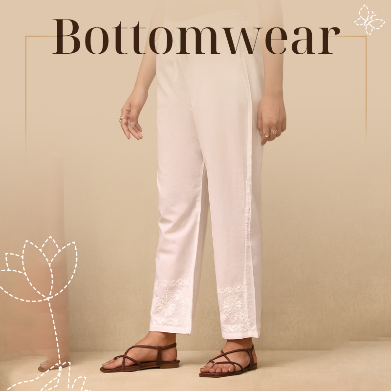 Chikankari Bottomwear for Women - Auto