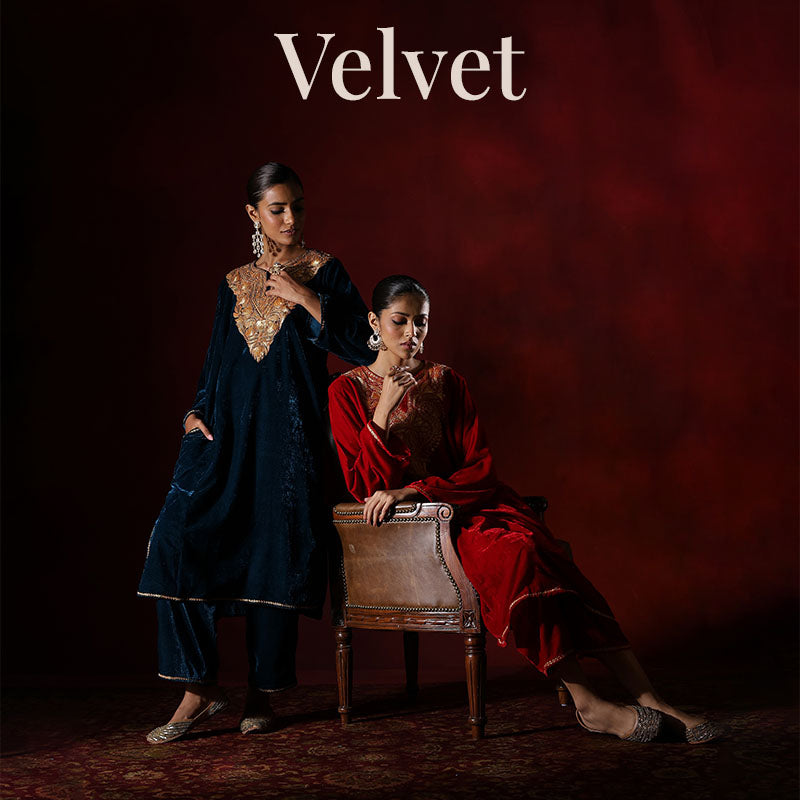 Velvet Chikankari Kurtas