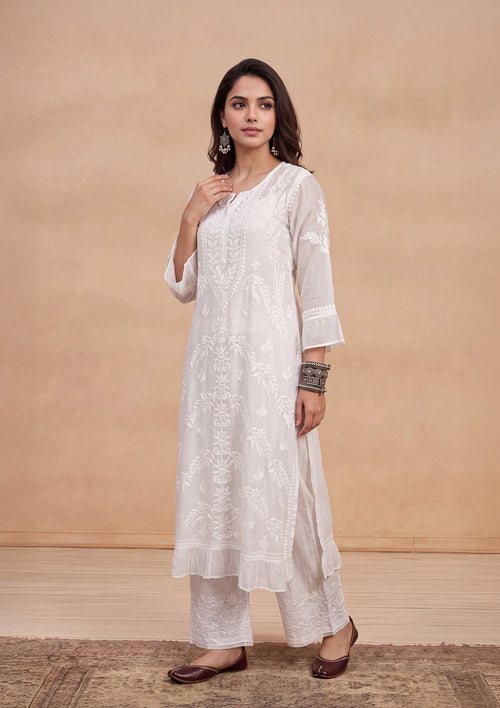 HOC Women Nora Straight Kurta (White)