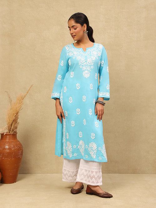 HOC Nida Chikankari Cotton Straight Kurta