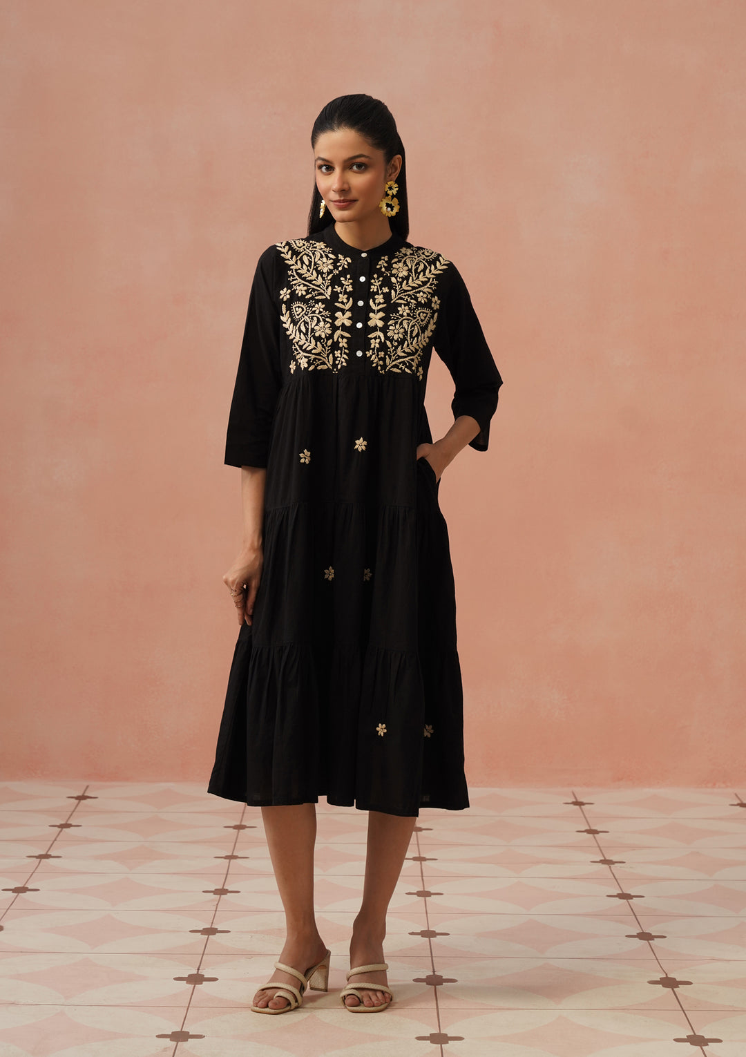 chikankari dress designs New Chikan Dress Design GARDEN CHARM-3PC CHIKANKARI SUIT