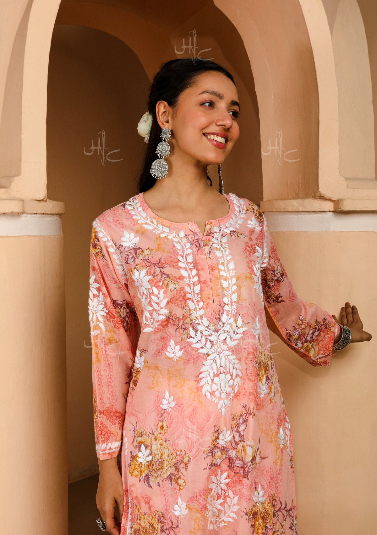 Buy Casual Wear Off White Chikan Work Pure Cotton Kurti Online From Surat  Wholesale Shop.