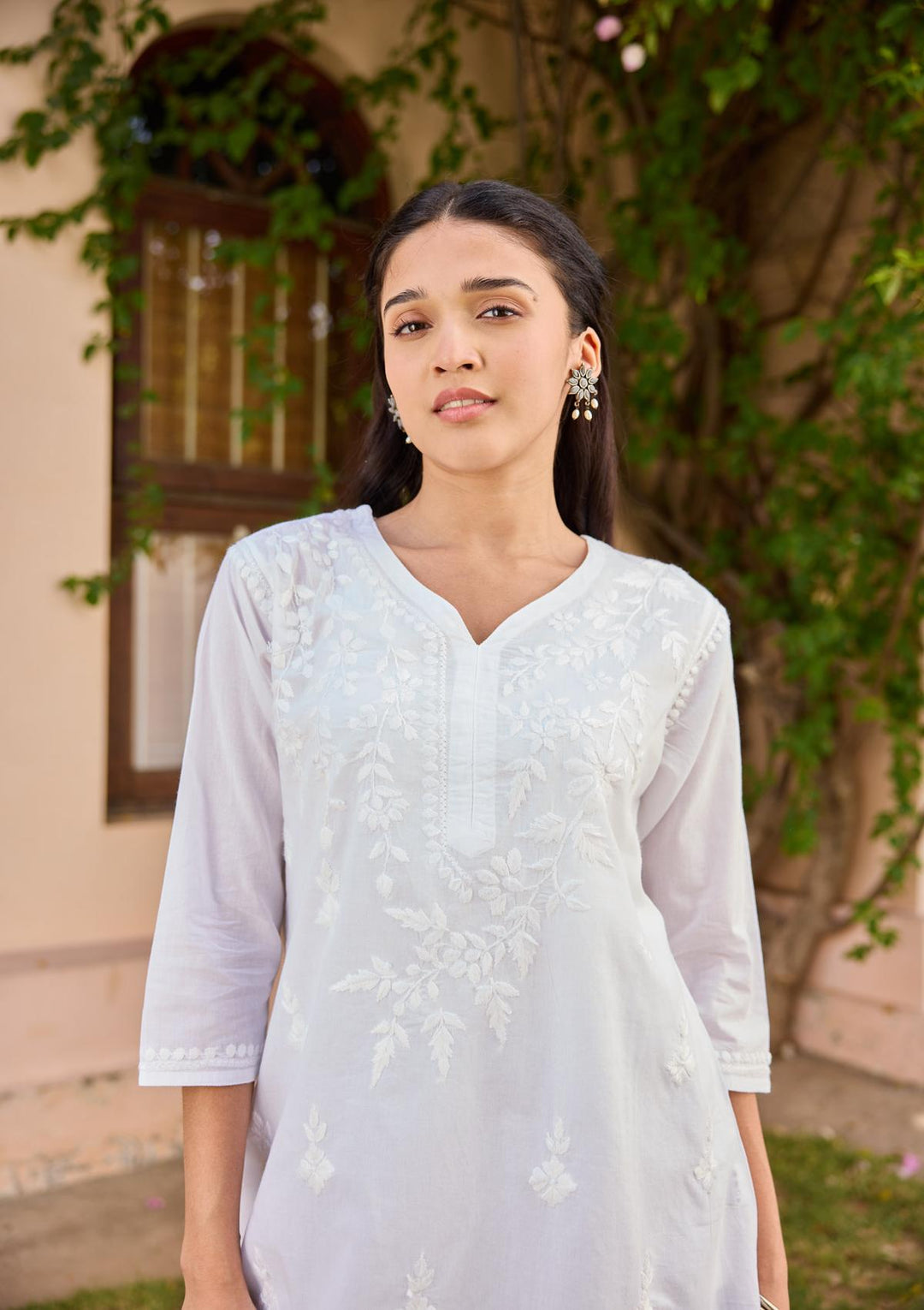 short kurta dress House Of Kari(Chikankari Clothing)