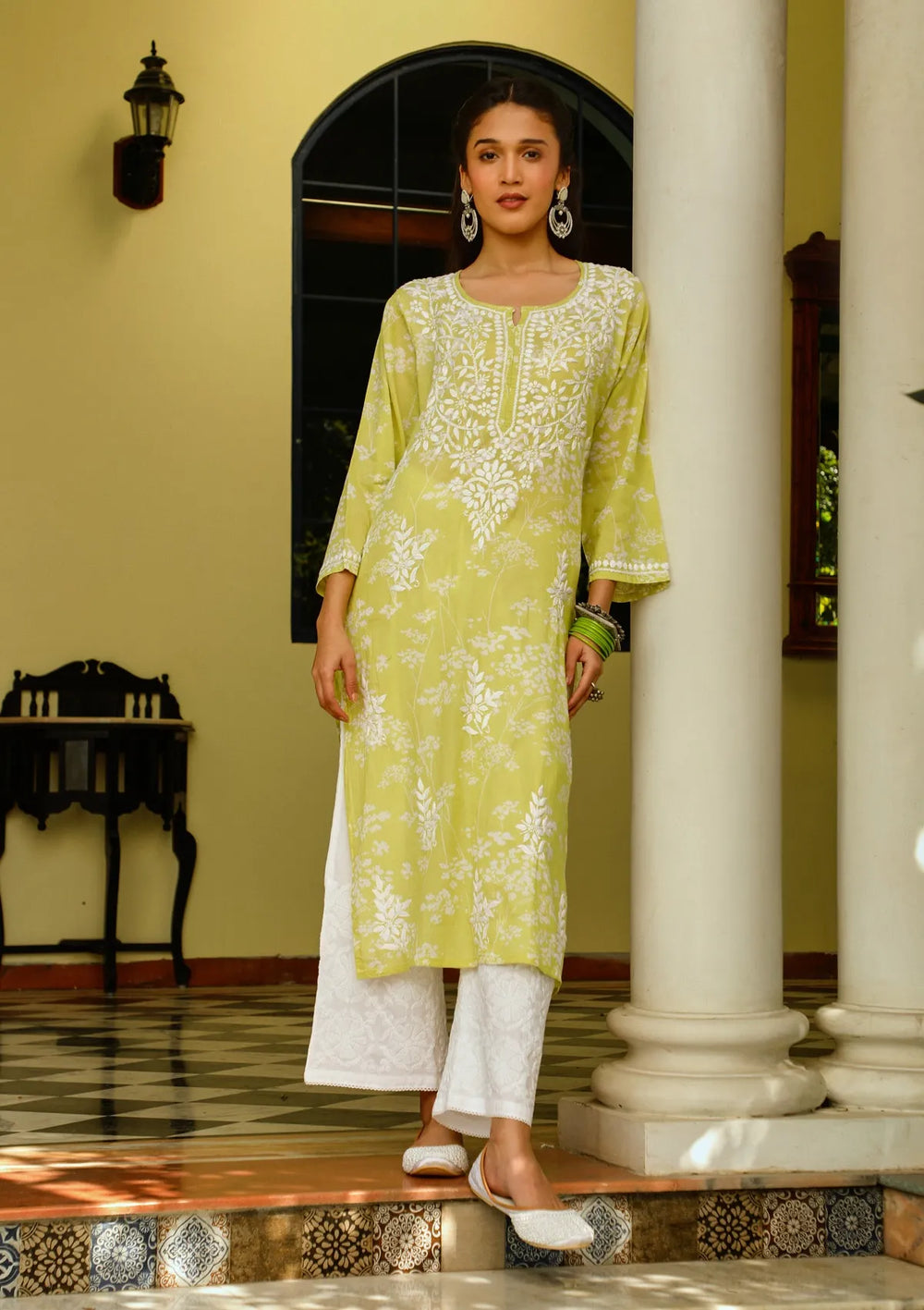 Buy Green Chikankari Kurta Online - House of Chikankari Buy Green Chikankari Kurta Online - House of Chikankari
