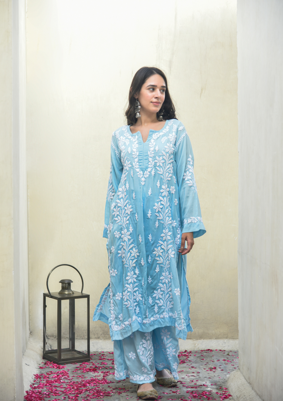 Chikankari Kurti Online - Hand Embroidered Chikankari Kurtas for Women ...