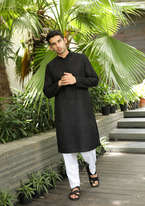 Uman Chikankari Cotton Straight Men's Kurta